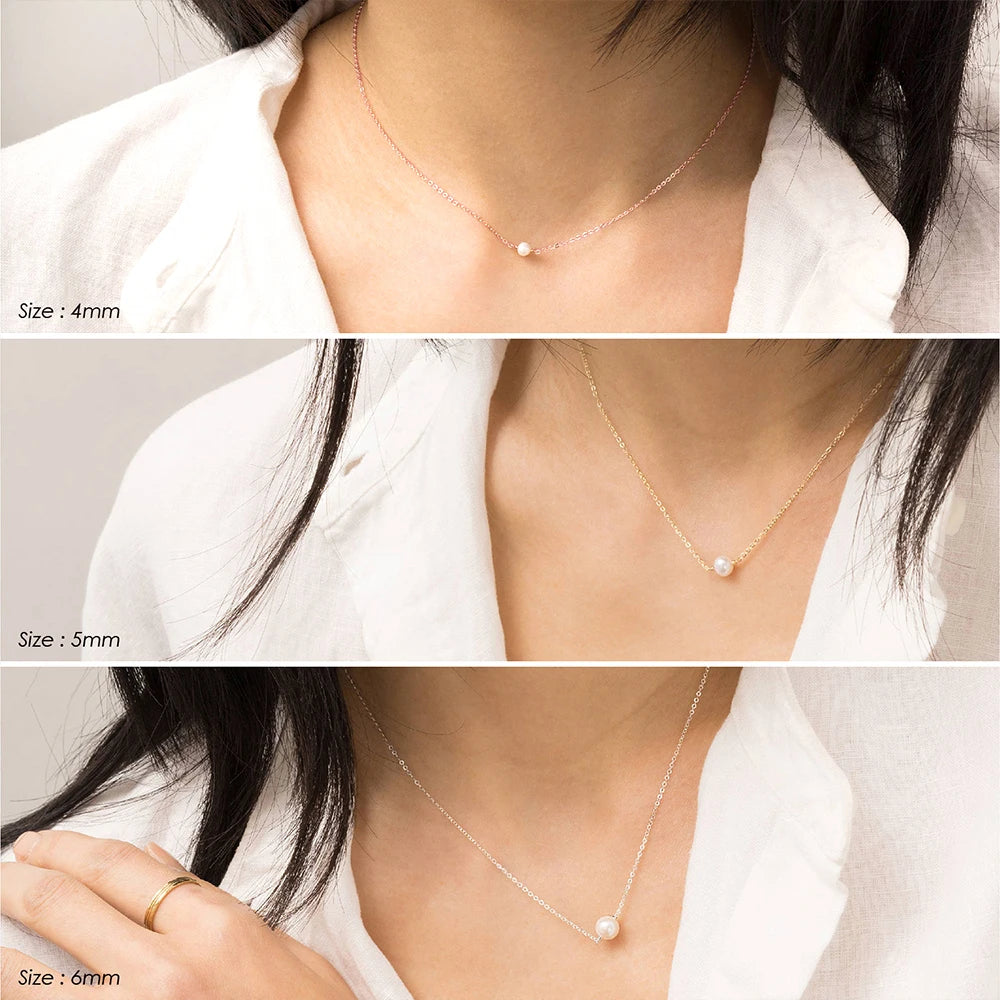 Stainless Steel Choker Imitated Pearl Necklaces for Women Gold Color Layered Chain Necklace Jewelry
