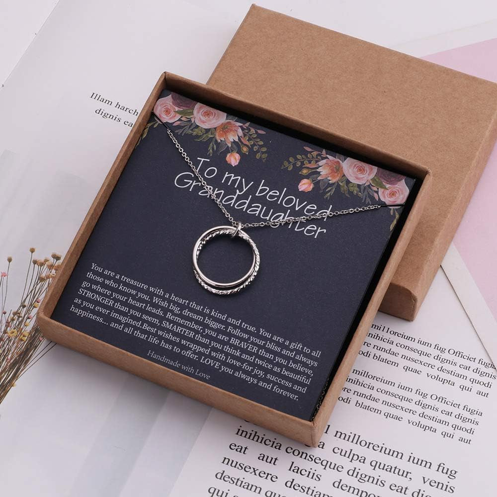 Infinity Circle Necklace - Perfect for Granddaughter, Daughter, Aunt, Sister-In-Law, Grandma of the Groom, Cousin, and Friendship Gifts
