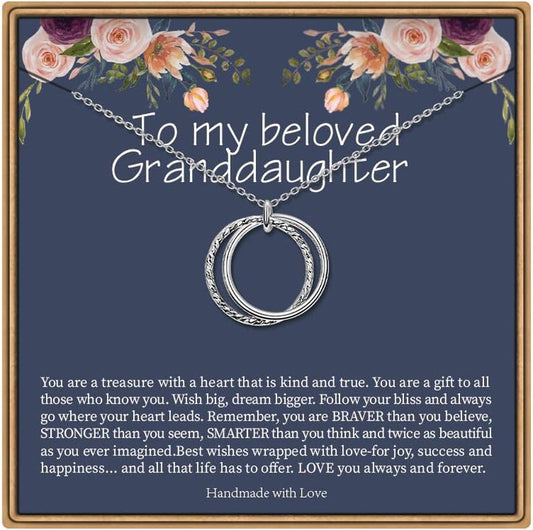 Infinity Circle Necklace - Perfect for Granddaughter, Daughter, Aunt, Sister-In-Law, Grandma of the Groom, Cousin, and Friendship Gifts